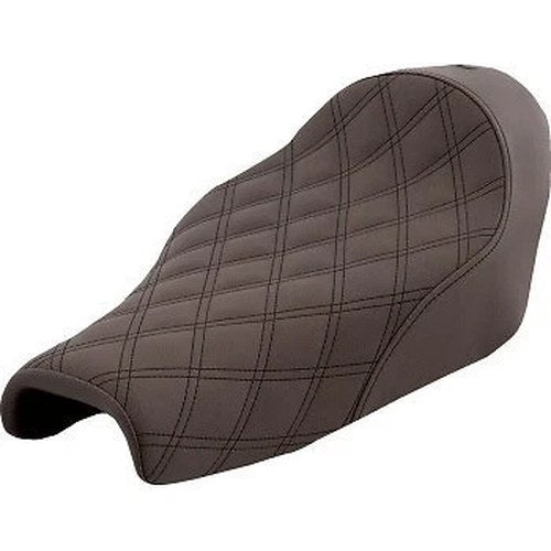 Saddlemen Renegade Lattice Stitch Solo Seat Brown for 04-21 XL w/ 3.3 Gal Tank