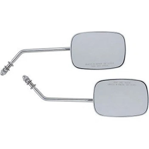 Drag Specialties 0640-0982 Chrome Rectangular 8" Long Stem Mirrors for Harley