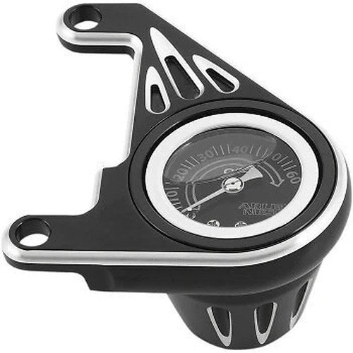 Arlen Ness 15-668 Black Deep Cut Oil Pressure Gauge Kit for 99-17 Twin Cam