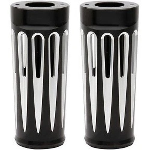 Arlen Ness 20-029 Black Deep Cut +2" Aluminum Fork Boot Covers