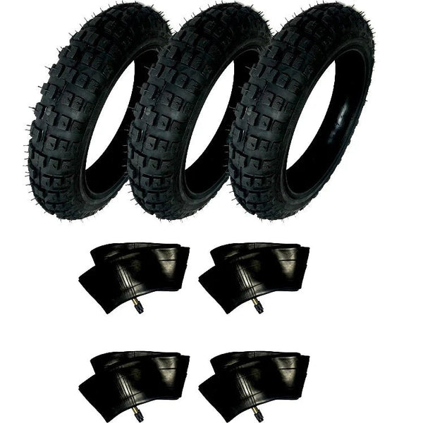 Yamaha Peewee 50 Mini Dirt Bike 3 Tires & 4 Tubes Straight Valve 2.50-10 2.5X10