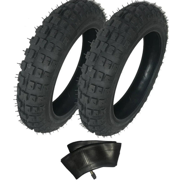 Pair OF HD Tires + 1 Tube Straight Stem 2.50-10 2.50X10 For Yamaha Peewee 50 10"