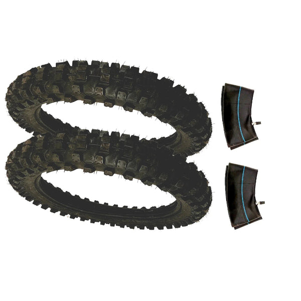 2 PK Performance Replacements 70/100-19 Inch Tires + Tubes DG SSR Offroad Sport