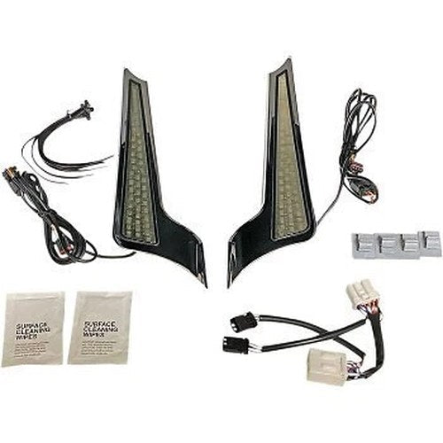 Custom Dynamics Chrome Dual Color Fascia LED Panels for 06-09 Flhx Street Glide