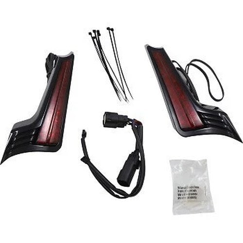 Ciro 40043 Black Red Lens LED Filler Panel Accent Lights for 15-21 Road Glide