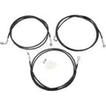 LA Choppers LA-8052B19B Black Braided Brake Line Kit for 18-20" Apes