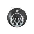 V-Twin 38-0604 Black Chrome Flames Fuel Tank Console Door for 08-23 Touring