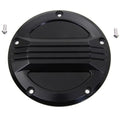 Satin Black Air Flow 3-Line Derby Cover for Harley 5-Bolt Twin Cam 00-17