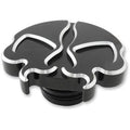Drag Specialties 0703-0788 Black Split Skull Gas Cap Left Hand Non-Vented