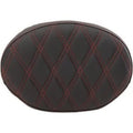 Drag Specialties 0822-0430 Red Double Diamond Stitch Backrest Pad