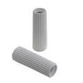 V-Twin 28-0166 White Replica Rib Style Hand Grip Set