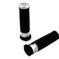 V-Twin 28-0456 Black Hand Grip Set with Chrome End Caps