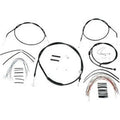 Burly Brand B30-1008 Black Vinyl Handlebar Cable/Line Kit for 12" Ape Hanger