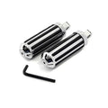 V-Twin 27-1631 Chrome Rail Driver Size Foot Pegs - Harley Male Mount