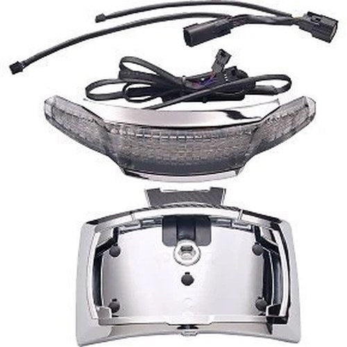 Ciro 40353 Chrome Latitude Tail Light & License Plate Holder with Lightstrike