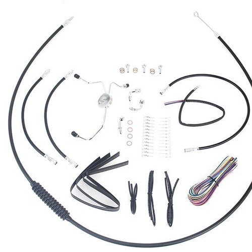 V-Twin 12"-14" Handlebar Cable and Brake Line Kit - 08-13 FLHT/FLHX without ABS