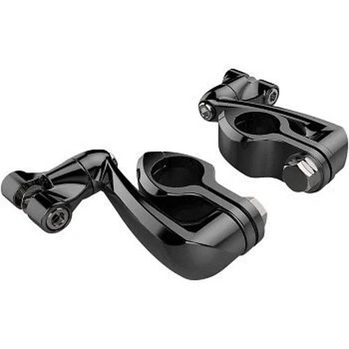 Ciro 4" Extended Black Engine Guard Highway peg Hingless Mounting Clamp Kit
