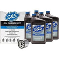 S&S 162233 Chrome Filter/ Synthetic Oil Chainge Kit for Harley Milwaukee 8 M8