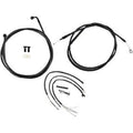 LA Choppers LA-8153KT2-16M Black Midnight Braided Cable/Brake Kit 15-17" Apes