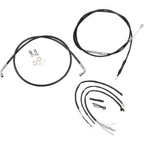 LA Choppers LA-8153KT2-13B Black Vinyl Braided Handlebar Cable/Brake Kit 12-14"