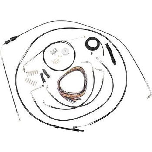 LA Choppers LA-8005KT2A-19B Black Vinyl Braided Handlebar Cable/Brake Line Kit