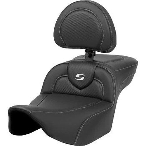 Saddlemen Roadsofa Extended Reach Seat w/ Backrest Carbon Fiber -FLTR/FLHX 23-24