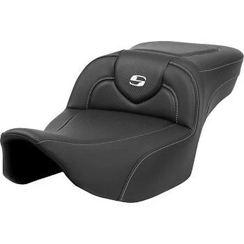Saddlemen Roadsofa Extended Reach Seat Silver Stitch Carbon Fiber for 23-24