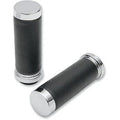 Drag Specialties 0630-0948 Textured Black Rubber Hand Grips for Harley 1" Tbw