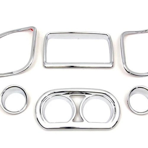 V-Twin 42-9996 Chrome Inner Fairing Dash Gauge Radio Trim Kit - 15-23 Road Glide