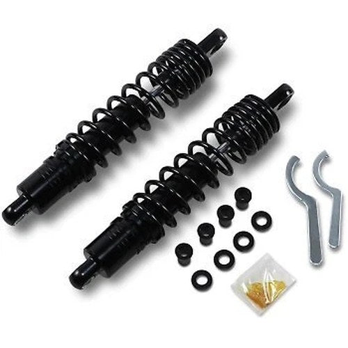 Black 13" Premium Ride-Height Adjustable Shocks for Harley Sportster 86-03