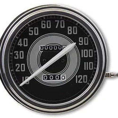 V-Twin 39-0299 Speedometer with 2:1 Ratio and White Needle