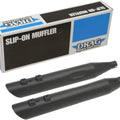 Drag Specialties 1801-1188 Matte Black 4" Slashdown Slip-On Mufflers for 95-16