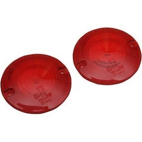 Drag Specialties 2020-0639 Red Flat Turn Signal Lenses for Dressers