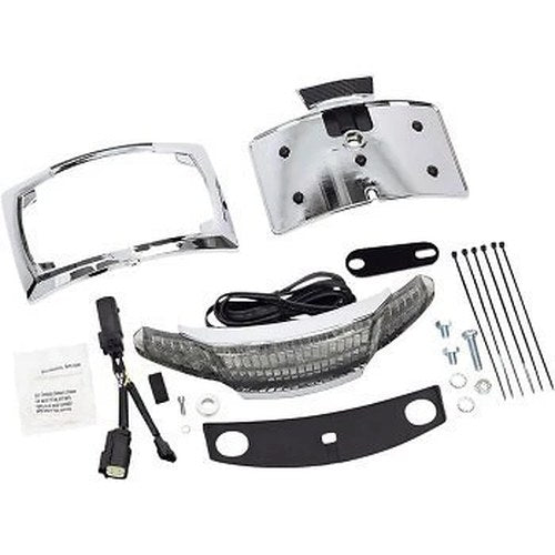 Ciro 40254 Chrome Smoke Latitude Tail Light & License Plate Mount w/ Lightstrike