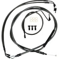 LA Choppers LA-8155KT-13M Black Midnight Braided Handlebar Cable/Brake Kit 12-14