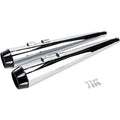 Bassani 4" Slip-On Mufflers Chrome Megaphone w/ Black End Caps for Touring 95-16