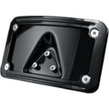 Kuryakyn 3148 Black Curved Laydown License Plate Mount with Frame