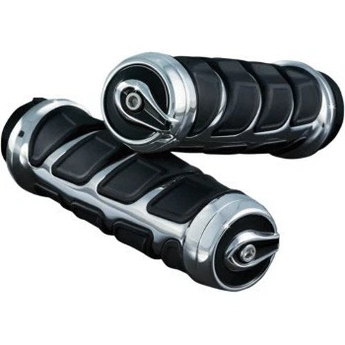 Kuryakyn 6350 Chrome Kinetic Iso Hand Grips for Harley Cable Op Throttle