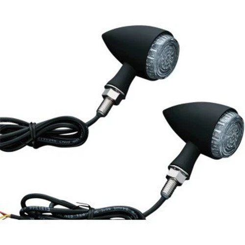 Kuryakyn 2509 Black Multi Function Red Rear LED Torpedo Lights Turn Signals