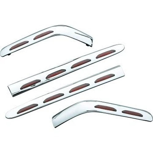 Kuryakyn 3202 Chrome Red LED Lighted Saddlebag Accents for Honda GL1800 01-10