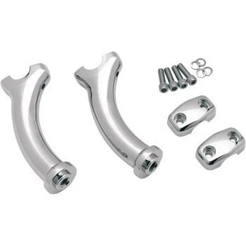 Drag Specialties 1803-3306 Chrome Deuce-Style Risers 5.5" Tall 2" Pullback