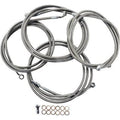 LA Choppers Stainless Braided Handlebar Cable/Brake Line Kit for 12-14"