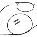 V-Twin 36-0879 Stainless Steel Throttle and Idle Cable Set Black Coat +8"