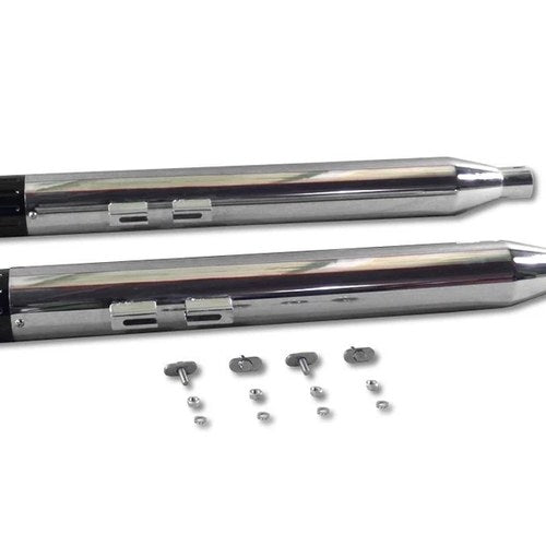 V-Twin 30-4056 Muffler Set with Black Revolver End Tips