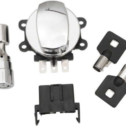 Drag Specialties 2106-0252 Chrome Side Hinge Ingition Switch with Fork Lock