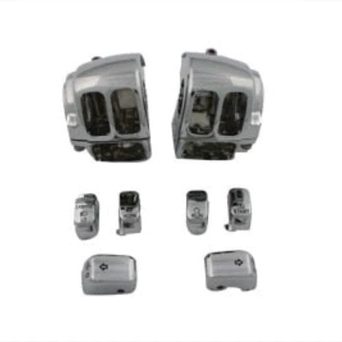 V-Twin 26-2253 Chrome Handlebar Control Switch Housing Kit for Softail Dyna