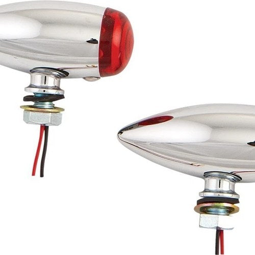 HardDrive 20-6589SRLED / 820-0370R Chrome Red LED Bullet Marker Turn Signals