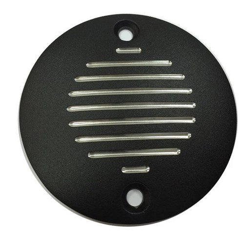 V-Twin 42-1147 Flat Black Grooved Polished Timer Points Cover - Sportster 86-03