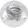 Drag Specialties 1107-0155 Chrome Live To Ride Eagle Derby Cover - 84-99 3-Bolt