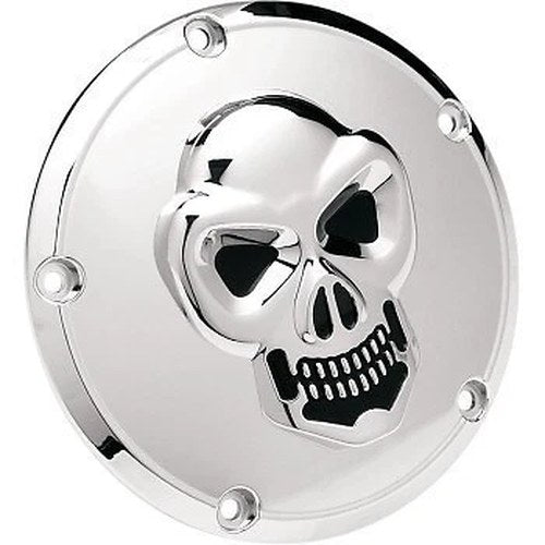 Drag Specialties 1902-0061 Chrome Skull 5-Bolt Derby Cover for Twin Cam